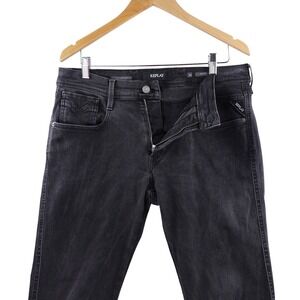 Replay Anbass Hyperflex Mens Dark Wash Slim Fit Jeans Size 34x30 Stretch